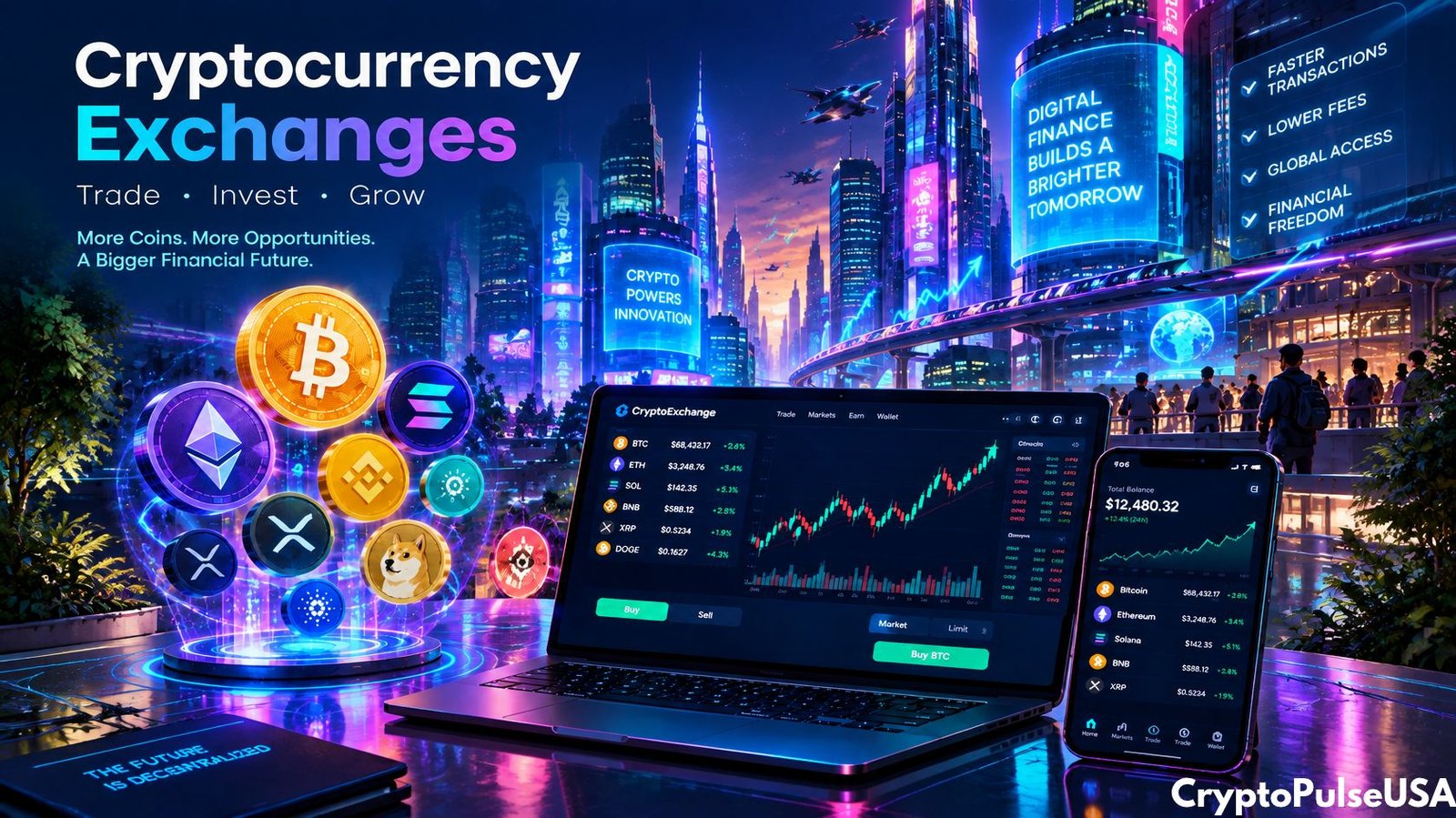 Best Cryptocurrency Exchanges in the USA: Fees, Security & Features