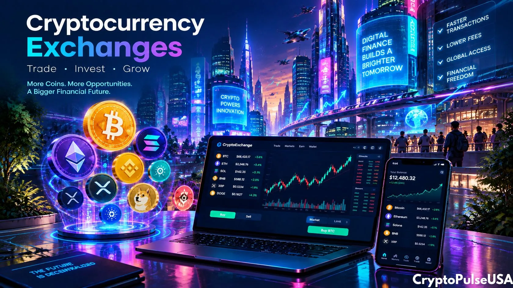 Best Cryptocurrency Exchanges in the USA: Fees, Security & Features